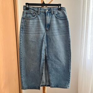 Abercrombie & Fitch Midi Denim Skirt